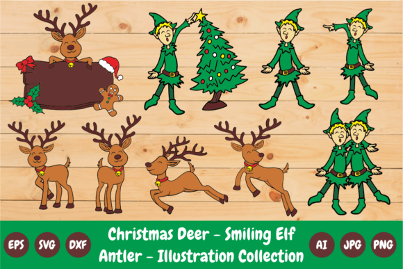 Christmas Deer and Smiling Elf Graphics Review