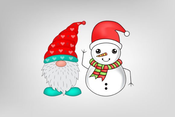 Christmas Gnome Snowman Graphics and Illustrations