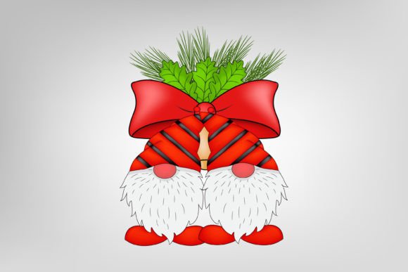 Christmas Gnome with Bow Graphics and Illustrations