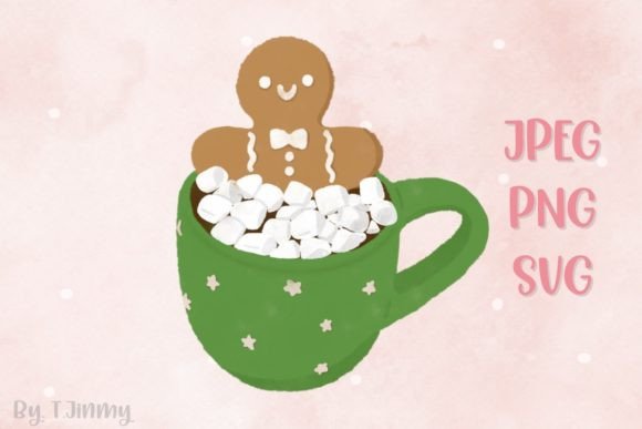 Christmas Green Mug Graphics: Illustrations for Crafters