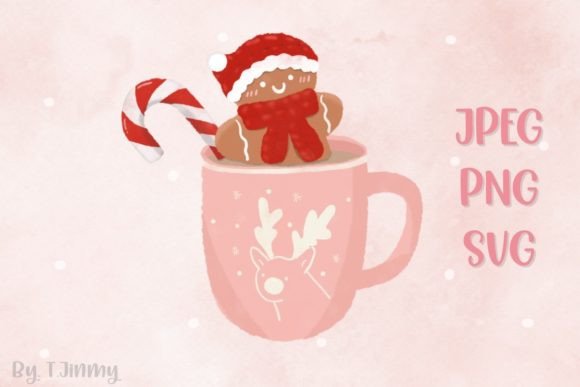 Christmas Pink Mug Graphics and Illustrations Review