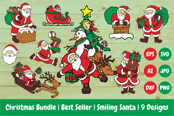 Christmas Santa Bundle 9 Best Designs Graphics Review