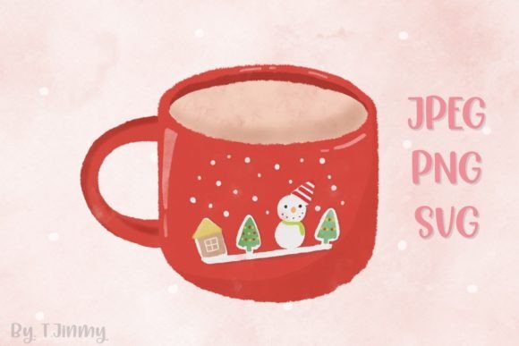Christmas Snowman Red Mug: Editorial Graphics Review