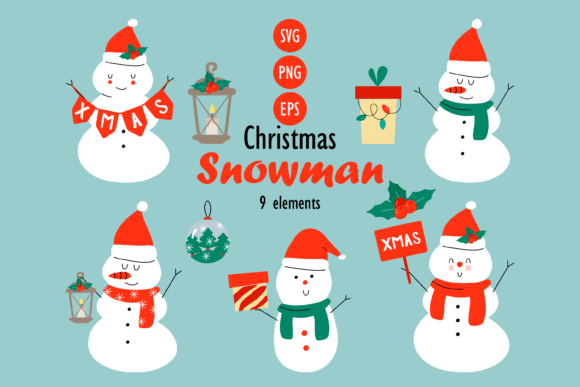 Christmas Snowmen Clipart: Graphics & Illustrations Review