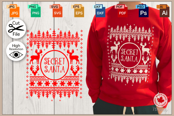 Christmas Sweater Pattern Fake Knit Graphics Review