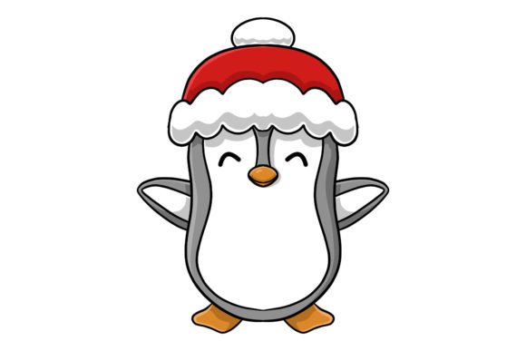 Cute Christmas Happy Penguin Graphics & Illustrations