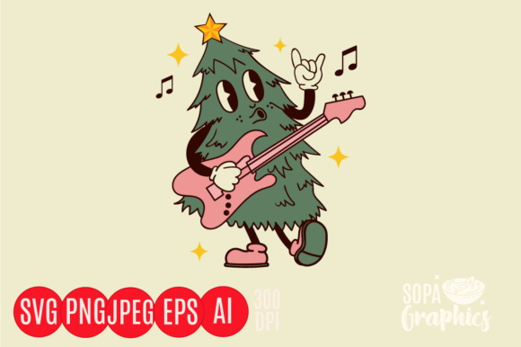 Fa La La La Tree Retro Graphics & Illustrations