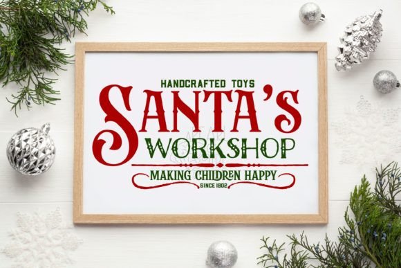 Santa's Workshop Sign SVG: Graphics & Illustrations