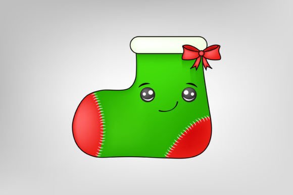 Watercolor Christmas Sock Vector: Editorial Graphics